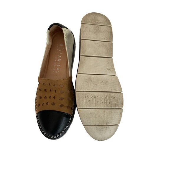 Hispanitas Women's SOHO Black & White Maiko Leather Flat. 6 - Picture 4 of 4